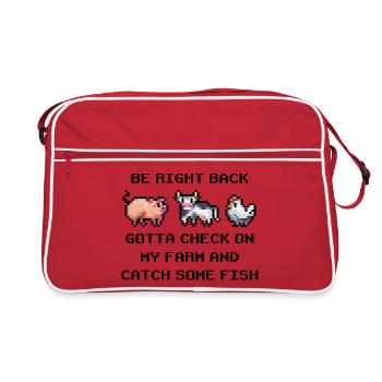 Pixel Farm – Retro Farm Animals - Retro Bag - red/white - Front