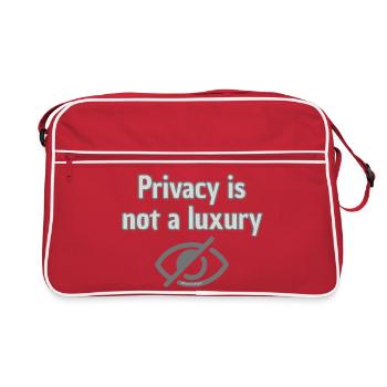 La vie privée n’est pas le luxe - La meilleure déclaration en matière de confidentialité - Sac Retro - rouge/blanc - Devant
