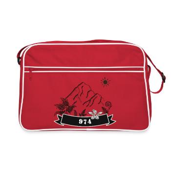 Mountains 974 Nature Banner - Retro Bag - red/white - Front