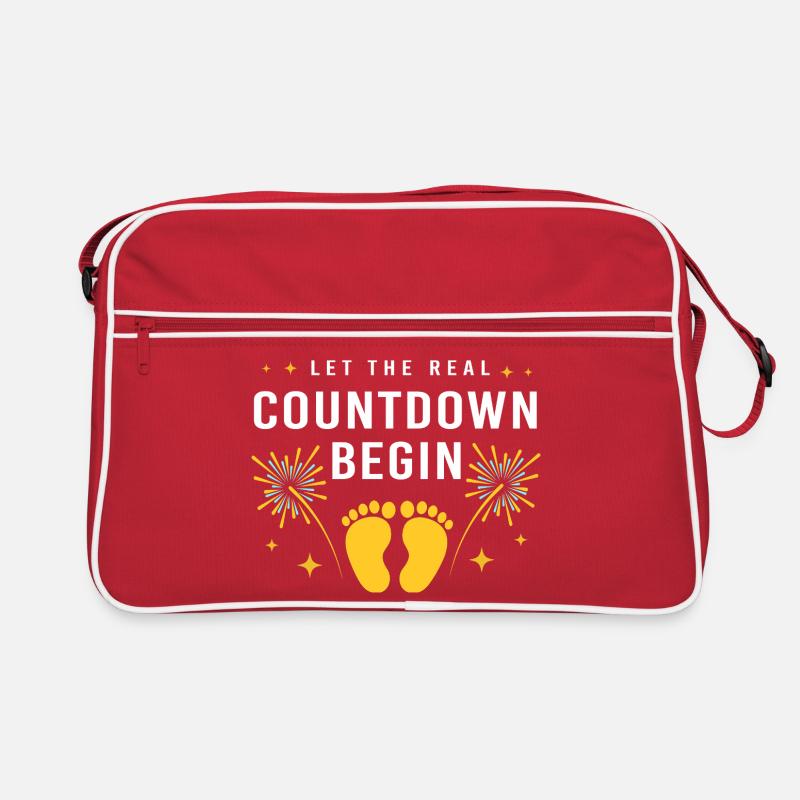 Gender Reveal Neujahr - Retro Tasche - Rot/Weiß