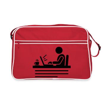 Bureau et bureau à domicile | Pictogramme du programmeur - Sac Retro - rouge/blanc - Devant