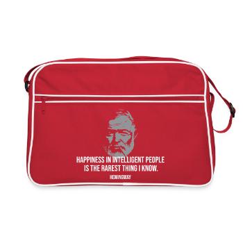 Citation d’Ernest Hemingway sur les personnes intelligentes. - Sac Retro - rouge/blanc - Devant