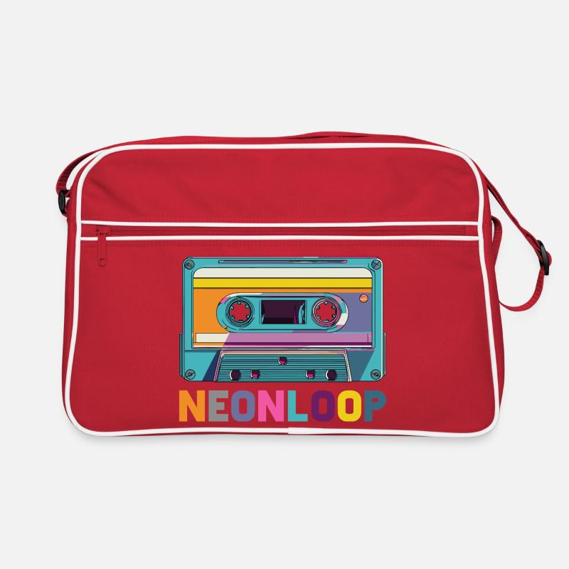 Conception de cassette en boucle néon Sac Retro