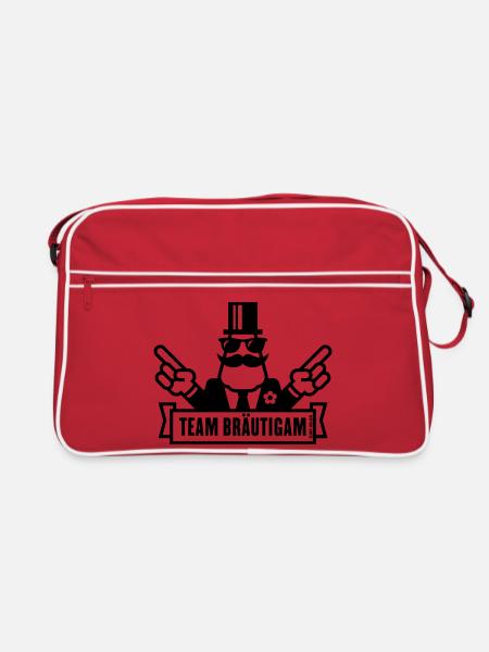 Signaux de main pour l’équipe de marié (enterrement de vie de garçon Enterrement de vie de garçon / 1C) - Sac Retro - rouge/blanc - Devant