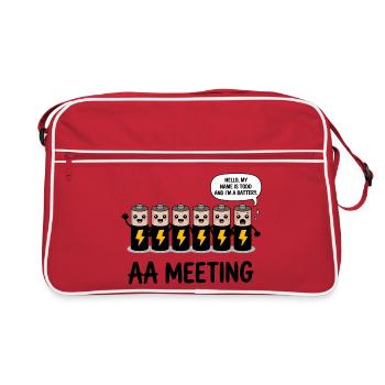AA Meeting - Funny Anonymous Alcoholics T-Shirt - Retro Bag - red/white - Front