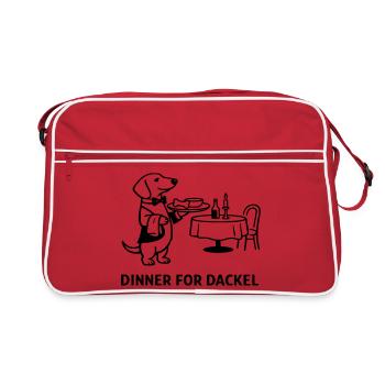Dîner pour teckel - Sac Retro - rouge/blanc - Devant