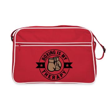 Boxing is my Therapy Boxen Sport Statement - Retro Bag - red/white - Front