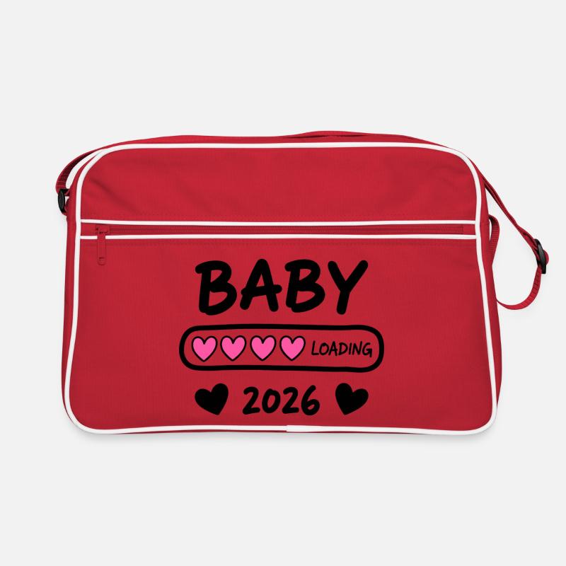 Baby Loading 2026 Schwangerschaft Eltern Retro Tasche