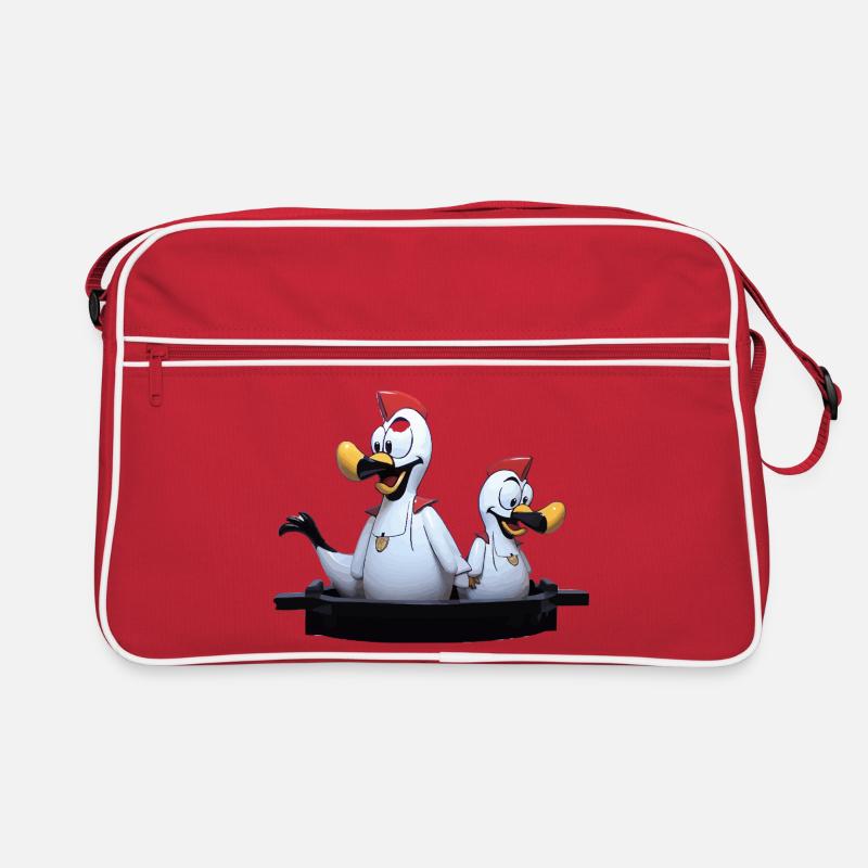 Seagull duo on jetty Retro Bag