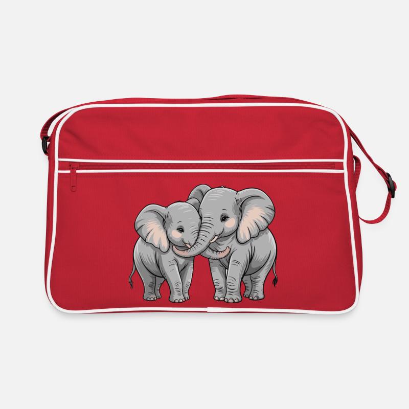 Elephant Couple Valentine's Day Retro Bag