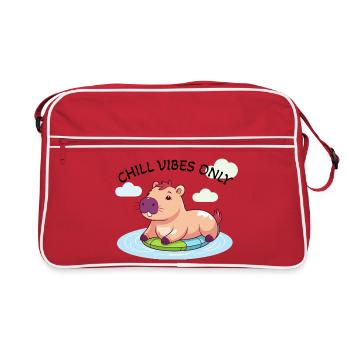 Cute Capybara - Lueur d’eau sur la planche de surf - Sac Retro - rouge/blanc - Devant