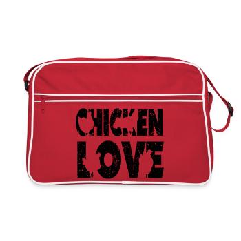 Chicken Fans - Rooster - Rooster - Flower Chicken - Organic - Retro Bag - red/white - Front