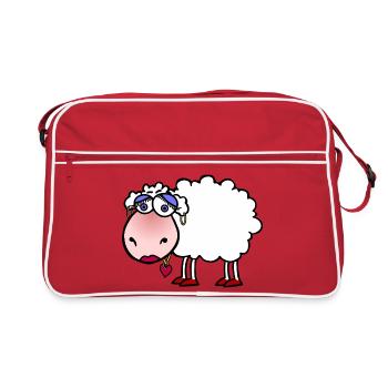 Mouton câlin avec pendentif en forme de cœur - Sac Retro - rouge/blanc - Devant