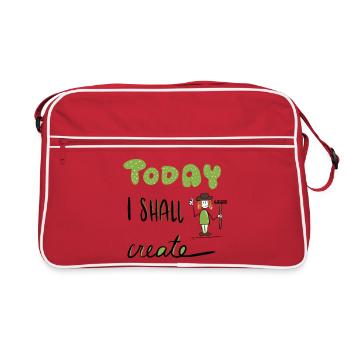 Today I shall create - Motif for garden fans - Retro Bag - red/white - Front