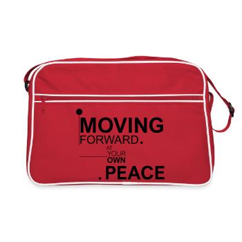 Moving forward at your own peace - Retro Bag - red/white - Front
