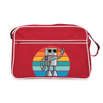 Retro Ki robot for technology lovers & robot fans - Retro Bag - red/white - Front