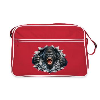 Gorille perce : Pouvoir rugissant - Sac Retro - rouge/blanc - Devant