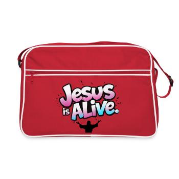 Jesus Is Alive Christian Resurrection Design - Retro Bag - red/white - Front