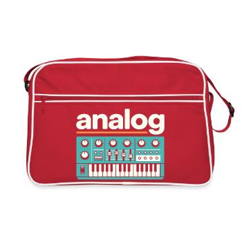 Analoger Synthesizer Retro Music - Retro Tasche - Rot/Weiß - Vorne