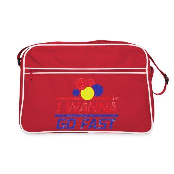 I Wanna Go Fast Racing Humor - Retro Bag - red/white - Front