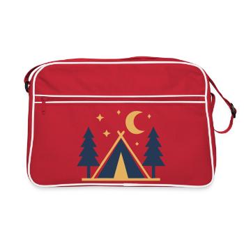 Icône de la nuit de la forêt de tentes de camping - Sac Retro - rouge/blanc - Devant