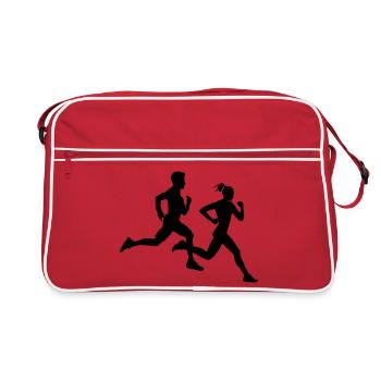 Duo de course – Équipe marathon - Sac Retro - rouge/blanc - Devant