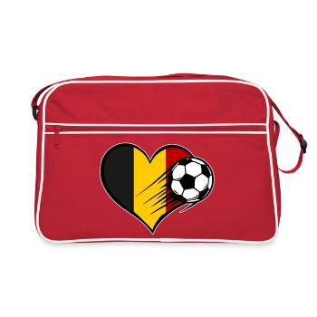 Flag Football belge avec cœur - Sac Retro - rouge/blanc - Devant