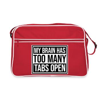 Mon cerveau a trop d’onglets ouverts Lustig Grübeln - Sac Retro - rouge/blanc - Devant