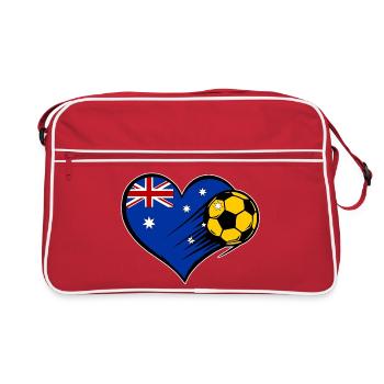 Football de drapeau australien avec cœur - Sac Retro - rouge/blanc - Devant