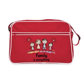 La famille, c’est tout - Sac Retro - rouge/blanc - Devant
