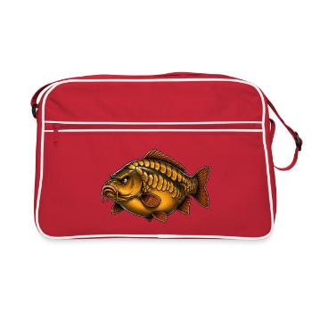 Mirror Carp Fishing T-Shirt - Retro Bag - red/white - Front