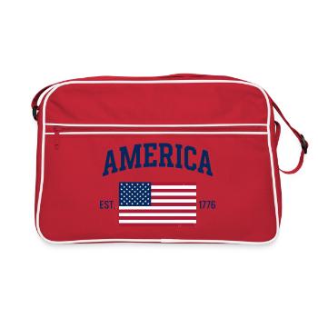 American Flag USA United States of America US 4th - Retro Bag - red/white - Front