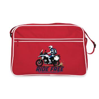 Conduire libre – Motif motocycliste d’aventure enduro - Sac Retro - rouge/blanc - Devant