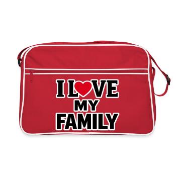I love my family - Retro Bag - red/white - Front