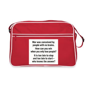 War Typography Quote Poster - Retro Bag - red/white - Front