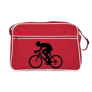 Vélo de route Cyclisme en silhouette - Sac Retro - rouge/blanc - Devant