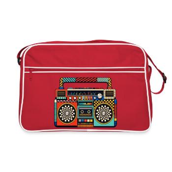 Retro Boombox – 80s Ghetto Blaster - Retro Bag - red/white - Front