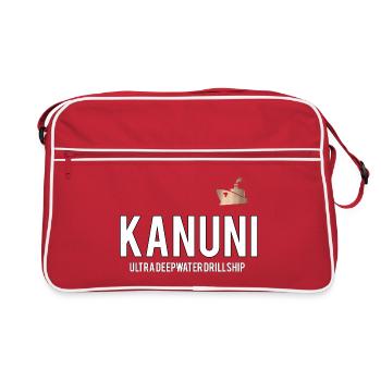 Logo de la puce de forage en haute mer Kanuni - Sac Retro - rouge/blanc - Devant