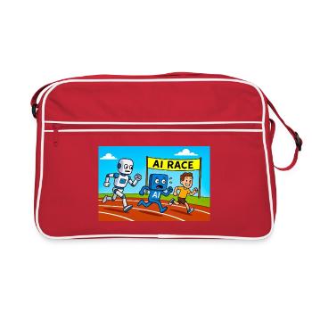IA course course dessin animé - Sac Retro - rouge/blanc - Devant