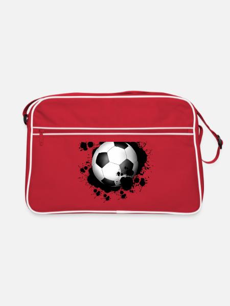 Fußball - Retro Tasche - Rot/Weiß - Vorne