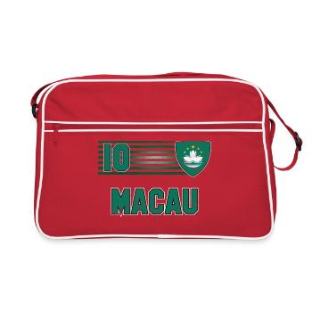 Macau Fußball Mannschaft - Retro Tasche - Rot/Weiß - Vorne