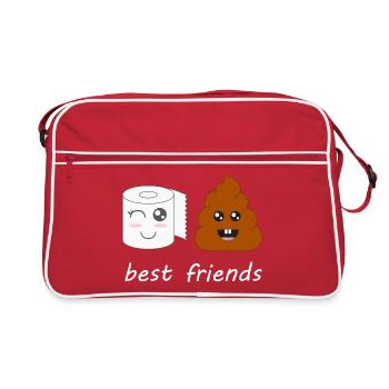 Toilet paper and poop - Retro Bag - red/white - Front