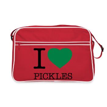 I LOVE PICKLES - Retro Tasche - Rot/Weiß - Vorne
