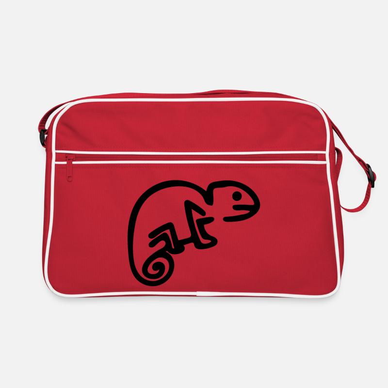 Chamäleon - Retro Tasche - Rot/Weiß