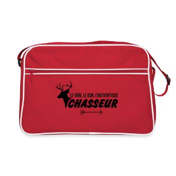Le vrai le bon l'authentique chasseur - Sac Retro - rouge/blanc - Devant