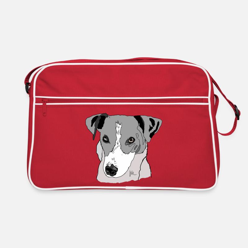 Jack Russel Terrier - Retro Tasche - Rot/Weiß