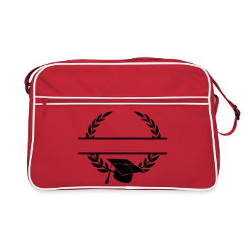 Successful cap in laurel wreath monogram - Retro Bag - red/white - Front