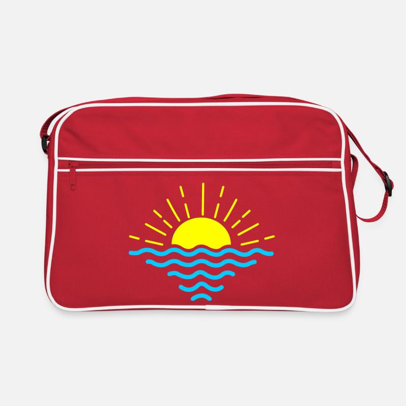 Sunset blue waves Retro Bag