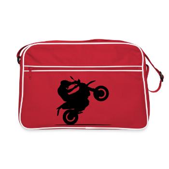 Moto Biker Symbol Wheelie Racing Motocross - Sac Retro - rouge/blanc - Devant