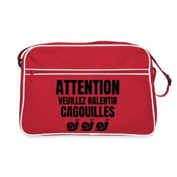 escargot, cagouilles, limace - Sac Retro - rouge/blanc - Devant